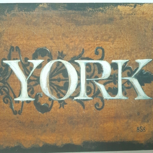 New York Wall Decor in Brown and Black Canvas on wooden frame - Picture 3 of 4